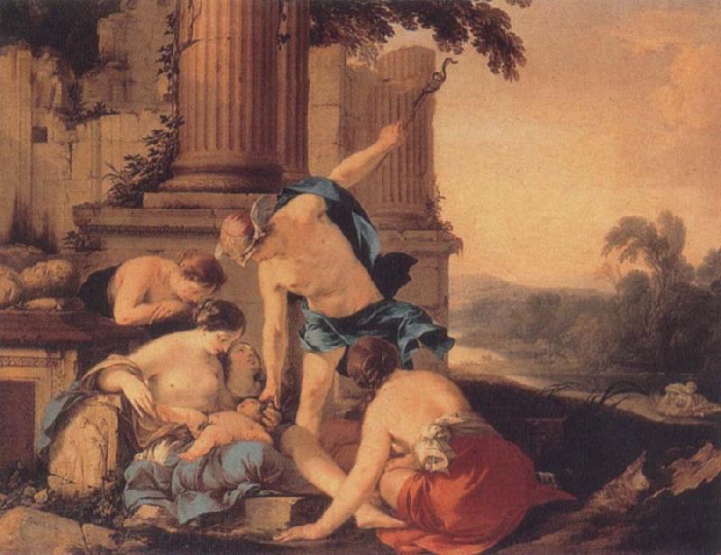Laurent de la Hyre Mercury Takes Bacchus to be Brought Up by Nymphs Norge oil painting art